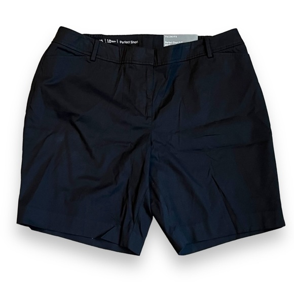NEW Talbots Perfect Short 9.5" Classic Preppy Cotton Spandex Black Chino 18P - Picture 1 of 9